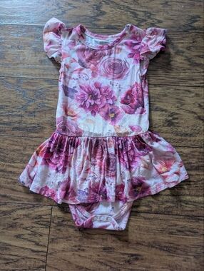 Posh Peanut Pink Floral Twirl Bodysuit
